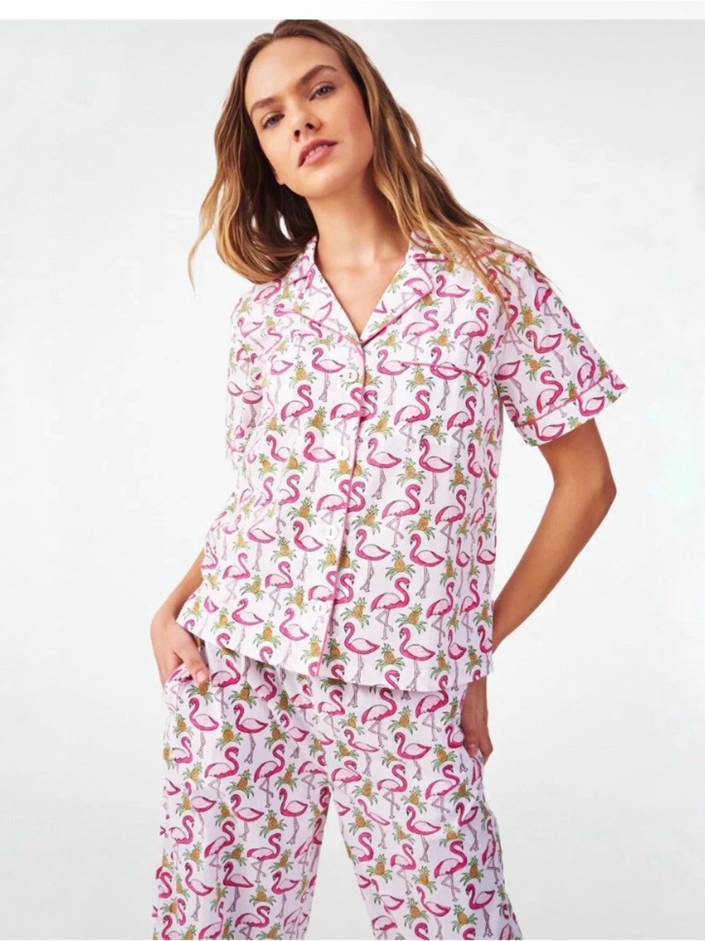 Roller Rabbit Freddy Flamingos & Pineapples Liza Set Pajamas Limited Edition